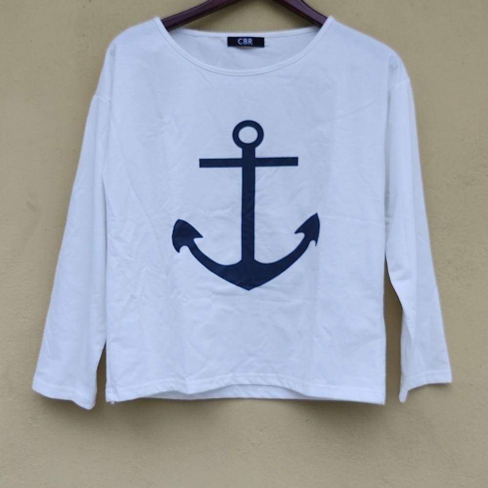 CBR White and Blue Graphic Long Sleeve Tee